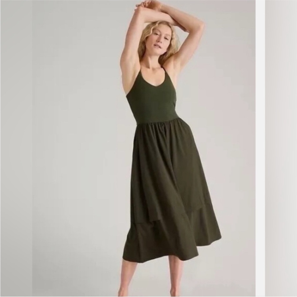Athleta Elation Olive Green Maxi Dress
